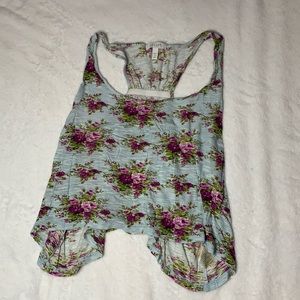 floral crop top tank